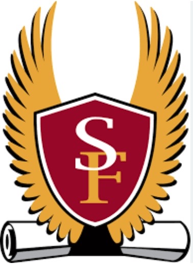 Logotipo de SF con las alas hacia arriba