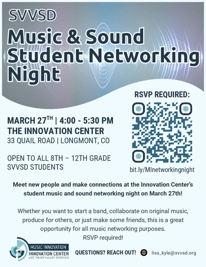 Music Innovation Networking Night Flyer, Mar 27
